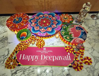 'Rangoli' decorations for Deepavali celebration the triumph of good over evil
