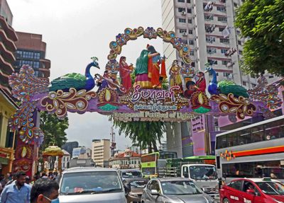 Street decorations for the Festival of Lights (Deepavali)