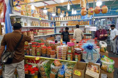 Inside the market in Little India in Singapore