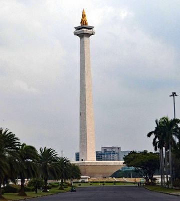 The National Monument of Indonesia stands in the centre of Merdeka Square in Jakarta