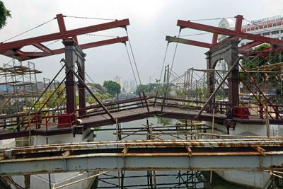 Intan City Bridge is the oldest bridge in Indonesia built with iron and wood in 1628 by the Dutch Colonial Government