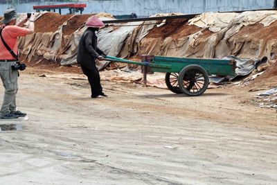 Worker at the old port of Sunda Kelapa, Indonesia