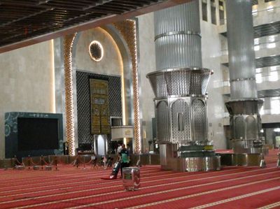 Floor-level view of Istiqlal Mosque