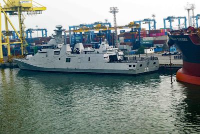 Indonesian warship in Port of Tanjung Emas Semarang, Java, Indonesia