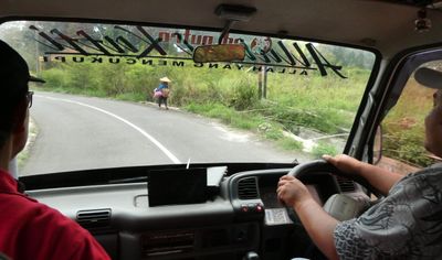 Driving through the countryside in Central Java, Indonesia