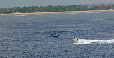 Cruising along the south coast of Bali, Indonesia