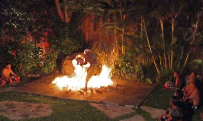 Kecak dancer in the fire