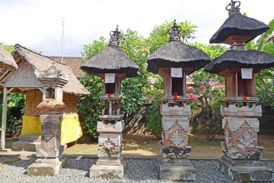Offering altars in traditional Balinese house