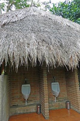 Outdoor urinals at d'Alas Warung Restaurant in Bali