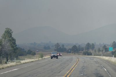 Driving into smoke on Route 66