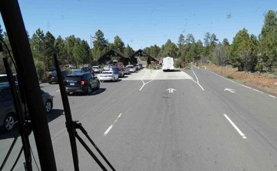 Arriving at the entrance to Grand Canyon National Park