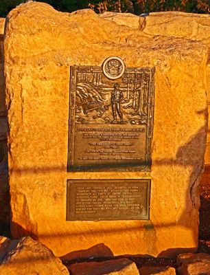 Monument to the Civilian Conservation Corps at Sunset on the Grand Canyon