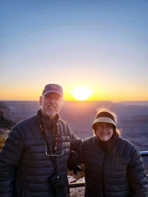 Watching the sun set over the north rim of the Grand Canyon