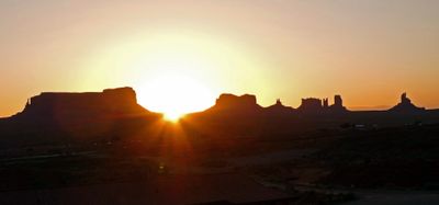 Sunrise over Monument Valley from our balcony