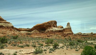 Driving through Arches National Park