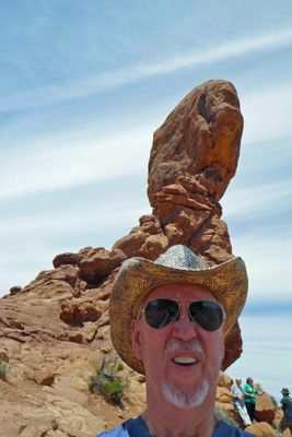 Bill climbed to the base of Balancing Rock