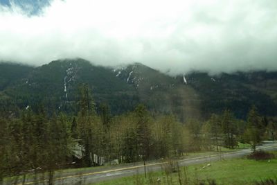 Driving in the clouds in the Rocky Mountains