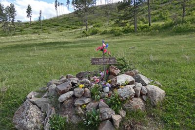 Grave of stillborn baby from 1902 when settlers lived in Custer State Park