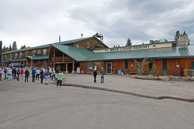 Pit stop at Bear Lodge Resort (8,300 feet elevation) in the Bighorn Mountains