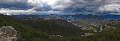 Panorama of Absaroka Range from Dead Indian Pass in Wyoming