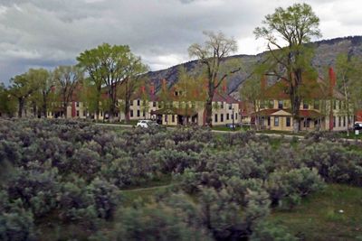 35 buildings from the late 1890's remain from Fort Yellowstone near Mammoth Hot Springs Hotel