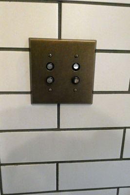 Historic style light switches in Mammoth Hot Springs Hotel