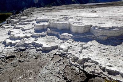 Travertine Terraces in Mammoth Hot Springs in Yellowstone