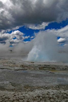 Smaller geyser along the Fountain Paint Pot Trail in Yellowstone