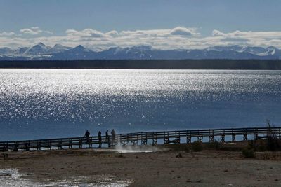 West Thumb Geyser walkway along Yellowstone Lake