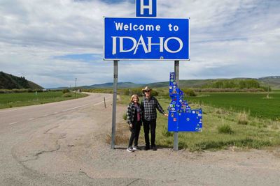 Crossing the border from Wyoming into Idaho