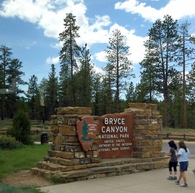 Entering Bryce Canyon National Park in Utah