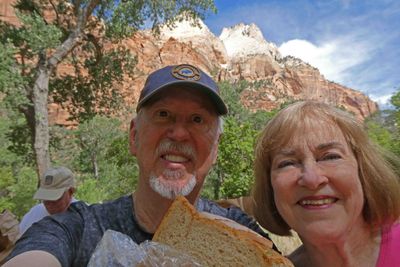 Picnic lunch spot in Zion Canyon, Utah