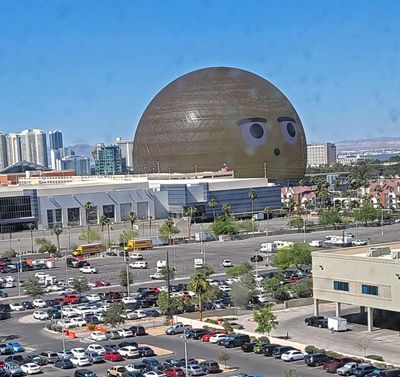 Daytime view of The Sphere in Las Vegas