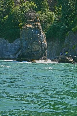 Siwash Rock in Stanley Park, Vancouver, is tied to a legend by the Squamish people