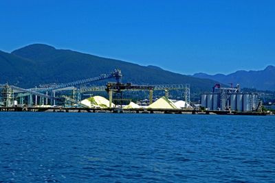 Piles of sulfur in the port of Vancouver