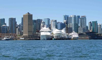 Cruise ships docked at Canada Place in Vancouver, BC