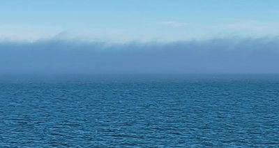 Strange fog fairly close to us in Hecate Strait, Canada
