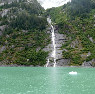 Rocky waterfall in Tracy Arm Fjord