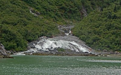 Base of a waterfall in Tracy Arm Fjord