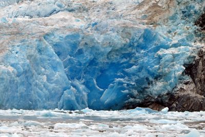 Dense, deep blue ice of South Sawyer Glacier in Tracy Arm