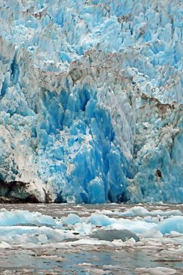 Dense glacier ice absorbs every color of the spectrum except blue
