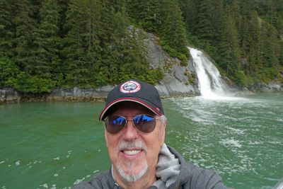 Bill on viewing deck of St. Peter glacier boat in Tracy Arm Fjord