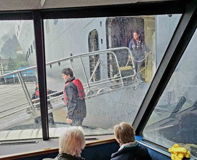 Getting ready to board HAL Koningsdam from St. Peter Glacier Boat