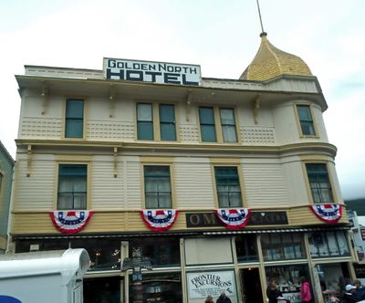The Golden North Hotel building in Skagway was built in 1898, but became a hotel in 1908