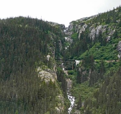 Railroad bridge across Yukon River in Alaska