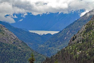 View of ships in Skagway Port from White Pass
