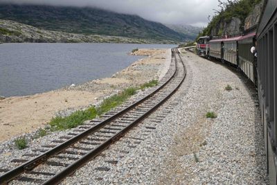 Dual narrow gauge White Pass & Yukon Route Railway tracks were originally built in 1898