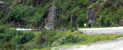 Slowing down behind bicyclists on US 98 in AK