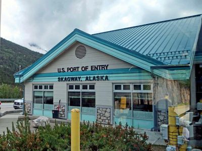 The U.S. Port of Entry to Skagway is about 7 miles south of the Canadian Border