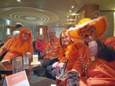 Kathie, George, Susan, and Bill on Orange Night